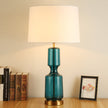 Tinted Glass & Metal Accent Table Lamp