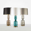 Tinted Glass & Metal Accent Table Lamp
