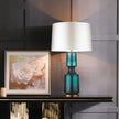 Tinted Glass & Metal Accent Table Lamp