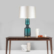 Tinted Glass & Metal Accent Table Lamp