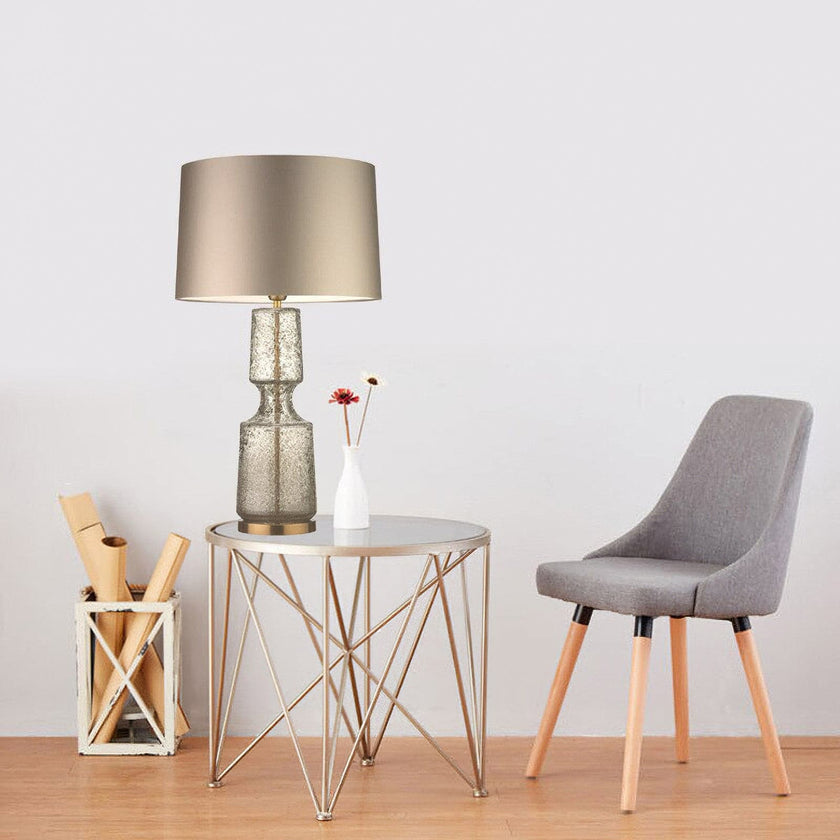 Tinted Glass & Metal Accent Table Lamp