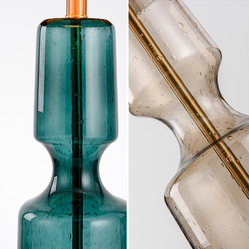 Tinted Glass & Metal Accent Table Lamp