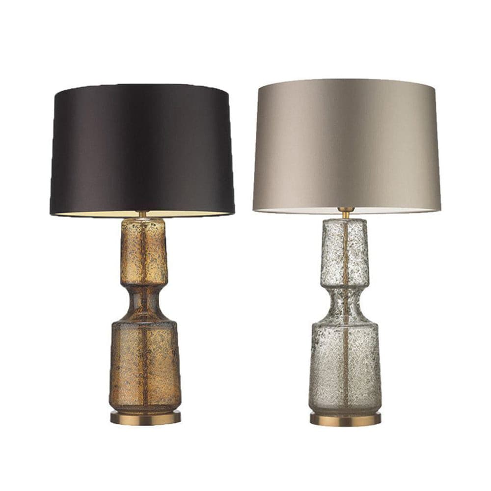 Tinted Glass & Metal Accent Table Lamp