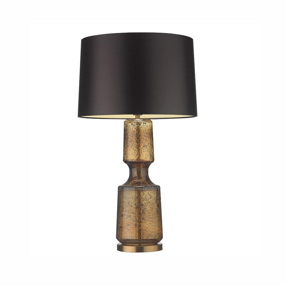 Tinted Glass & Metal Accent Table Lamp