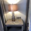 Tinted Glass & Metal Accent Table Lamp