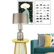 Tinted Glass & Metal Accent Table Lamp