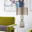 Tinted Glass & Metal Accent Table Lamp