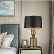 Tinted Glass & Metal Accent Table Lamp