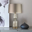 Tinted Glass & Metal Accent Table Lamp