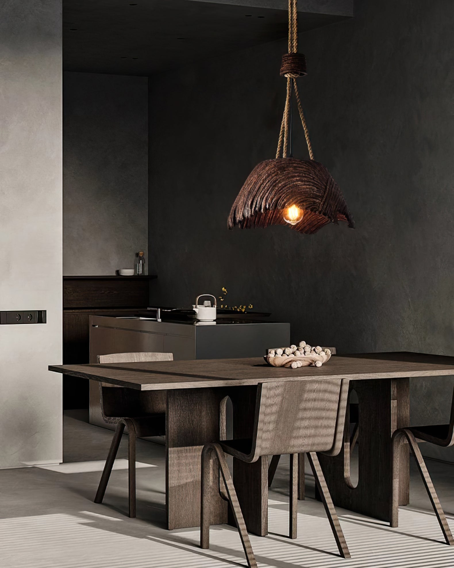Calvrane Textured Resin Dome Pendant Light
