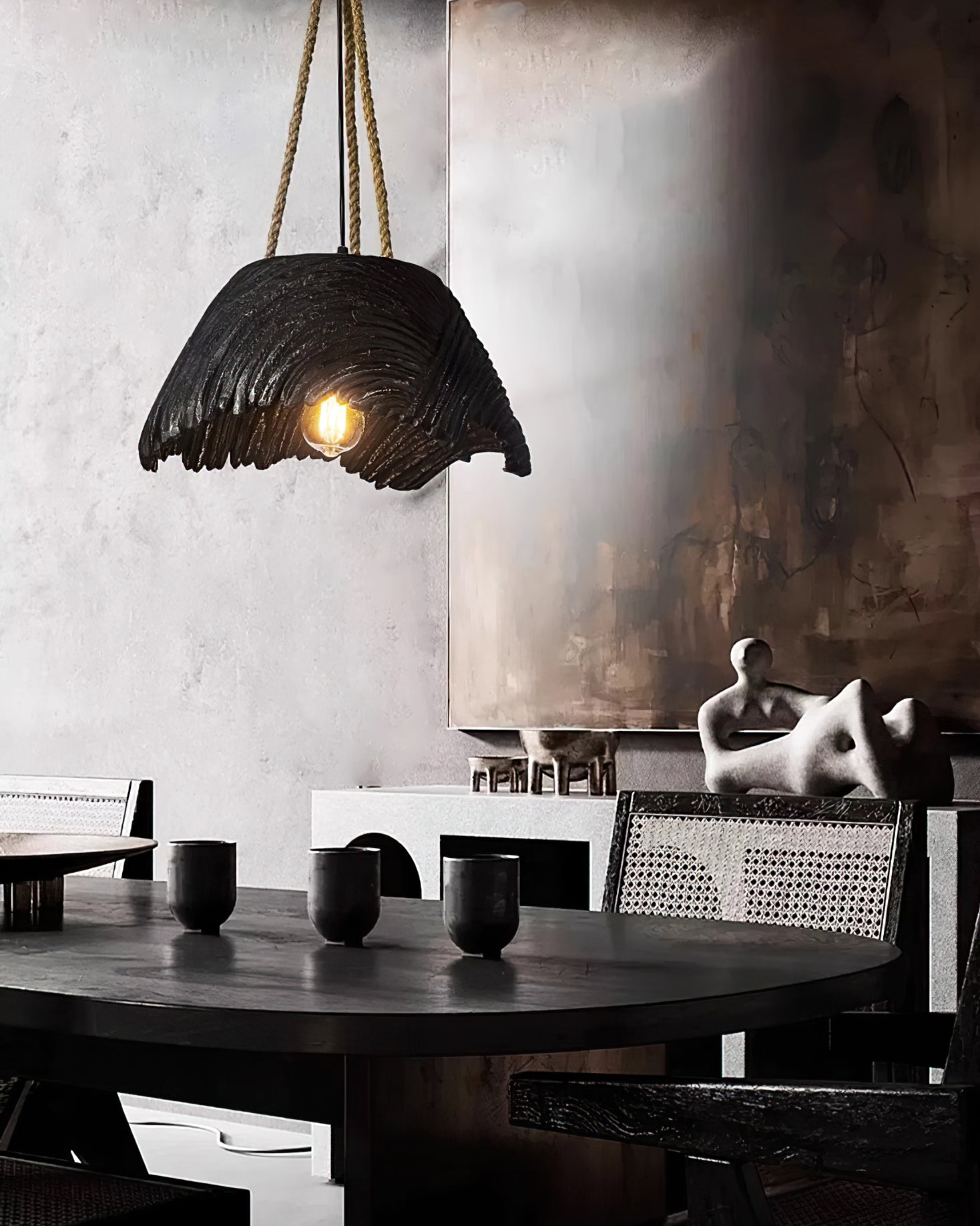 Calvrane Textured Resin Dome Pendant Light