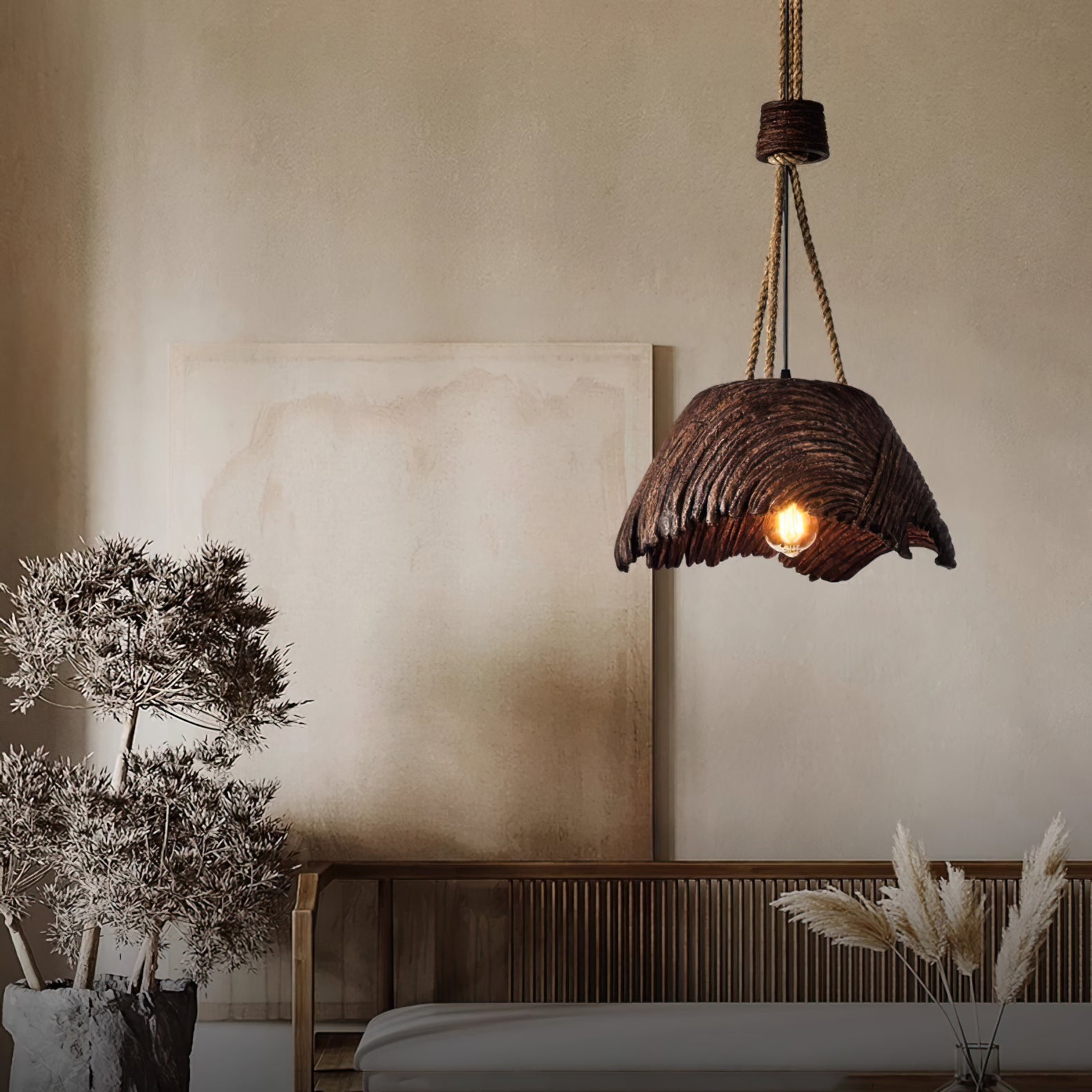 Calvrane Textured Resin Dome Pendant Light