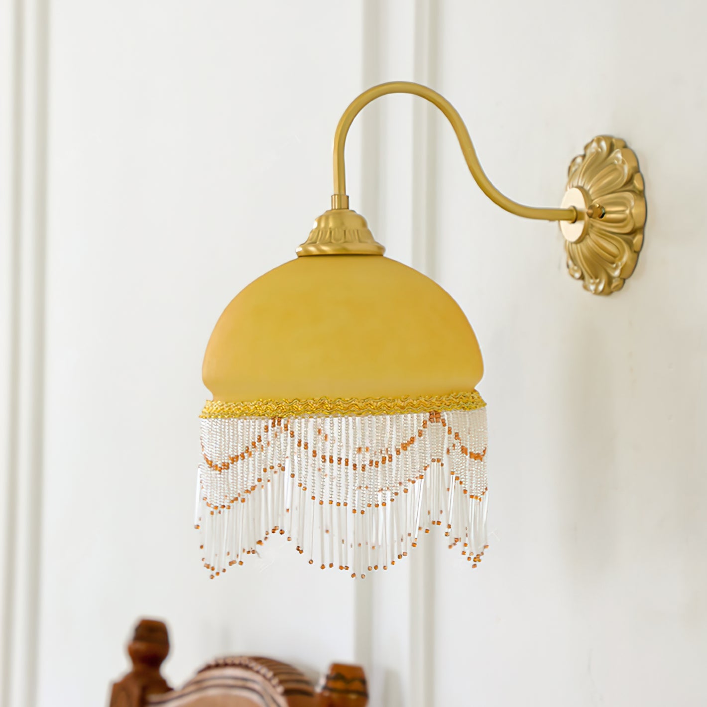 Calvrane Brass Glass Tassel Wall Lamp