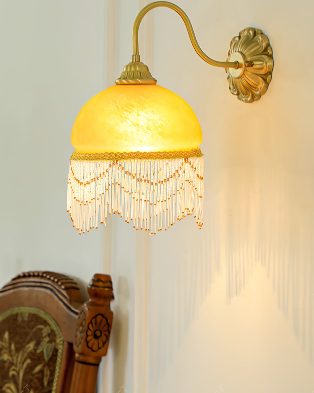 Calvrane Brass Glass Tassel Wall Lamp