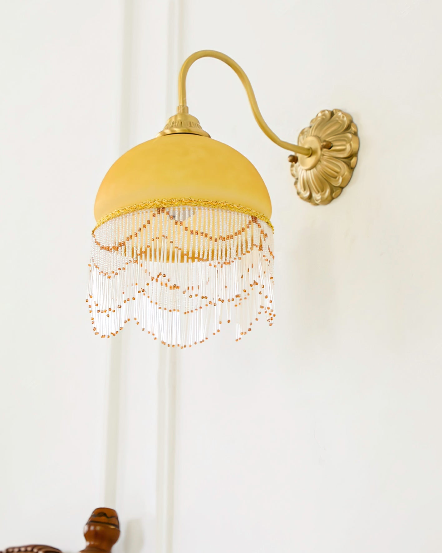 Calvrane Brass Glass Tassel Wall Lamp