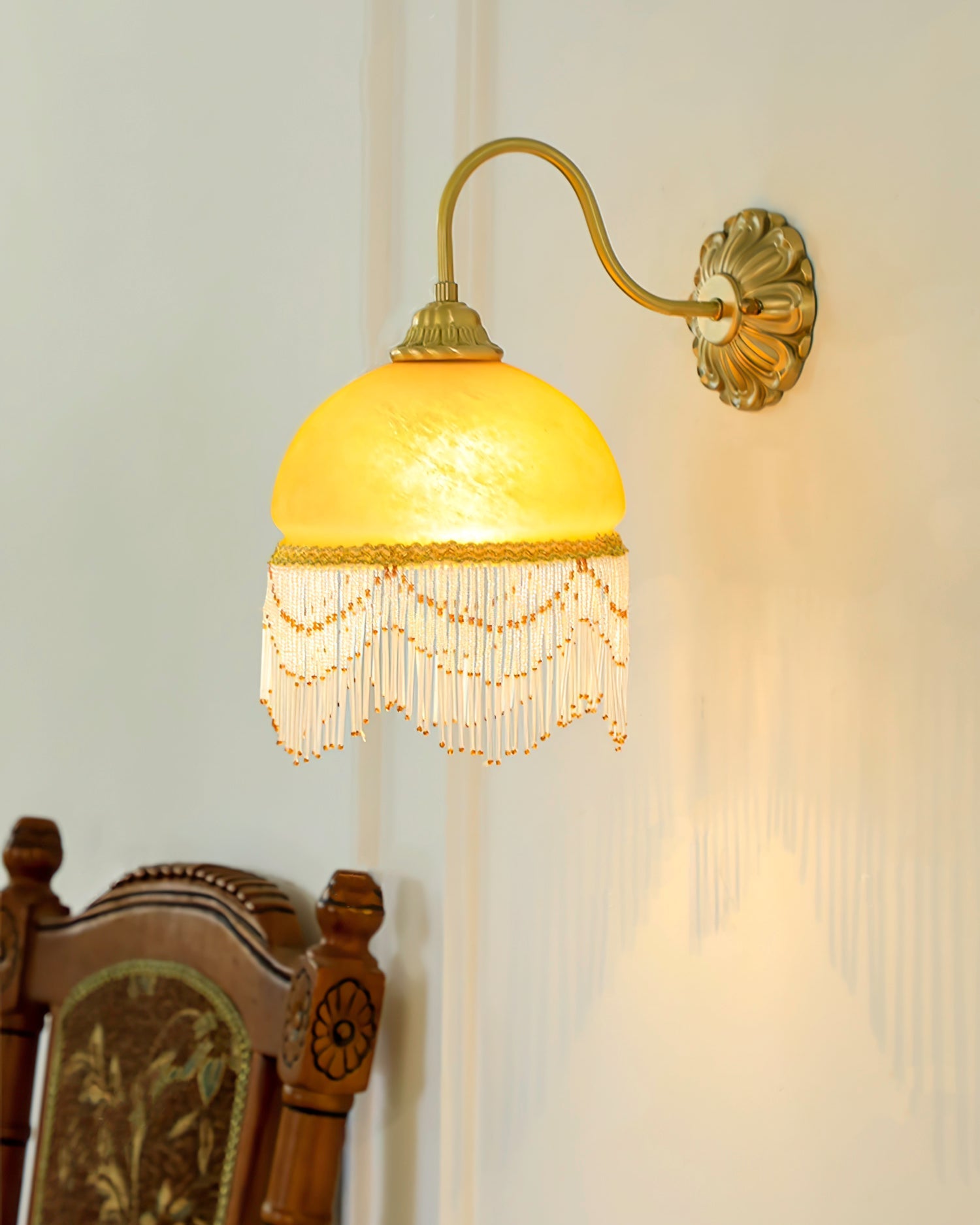 Calvrane Brass Glass Tassel Wall Lamp