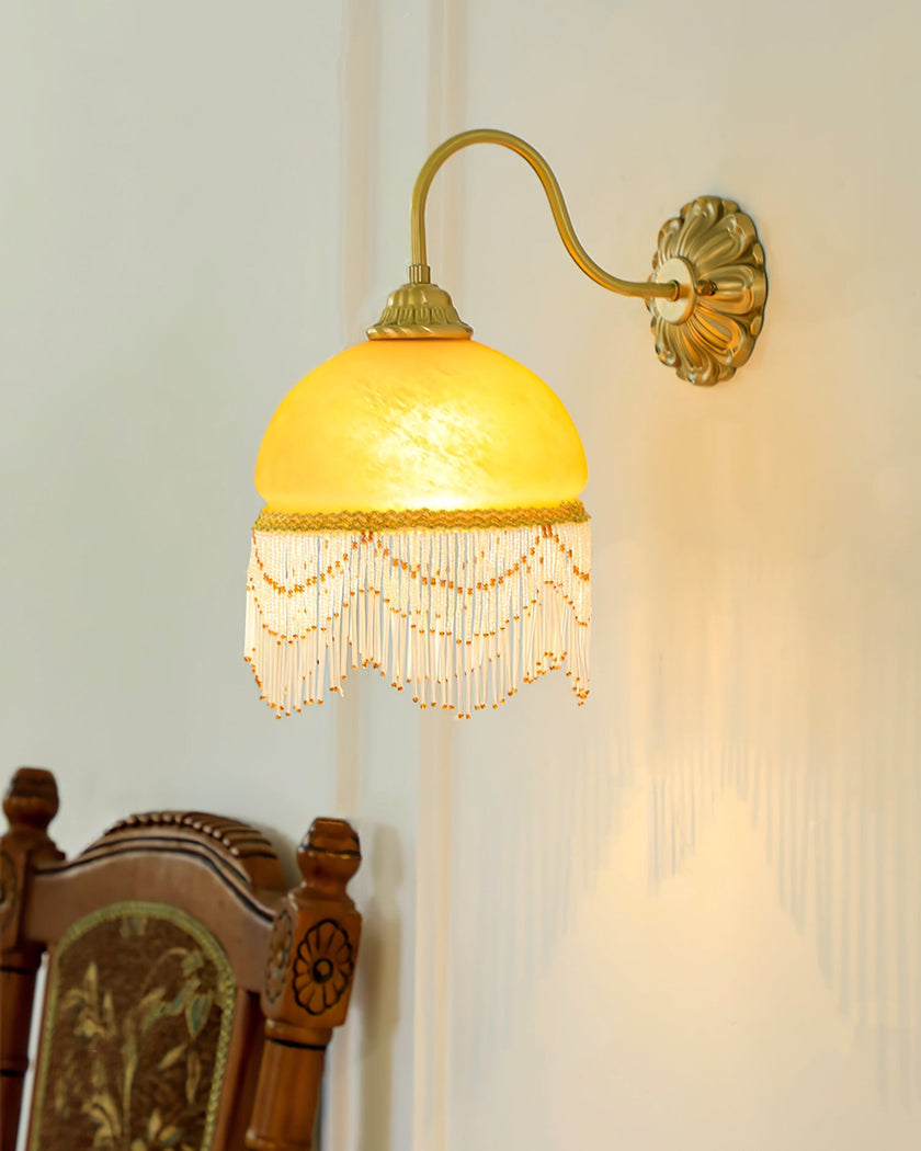 Calvrane Brass Glass Tassel Wall Lamp