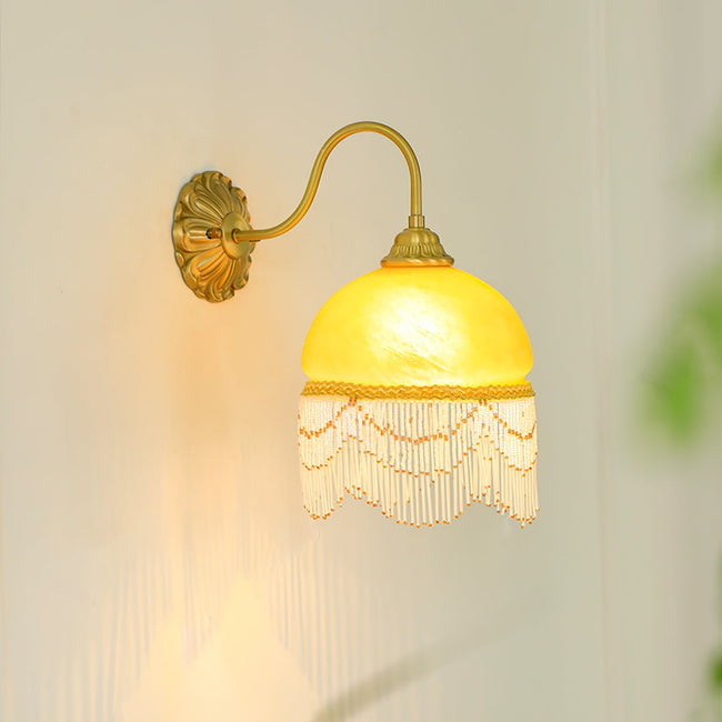 Calvrane Brass Glass Tassel Wall Lamp