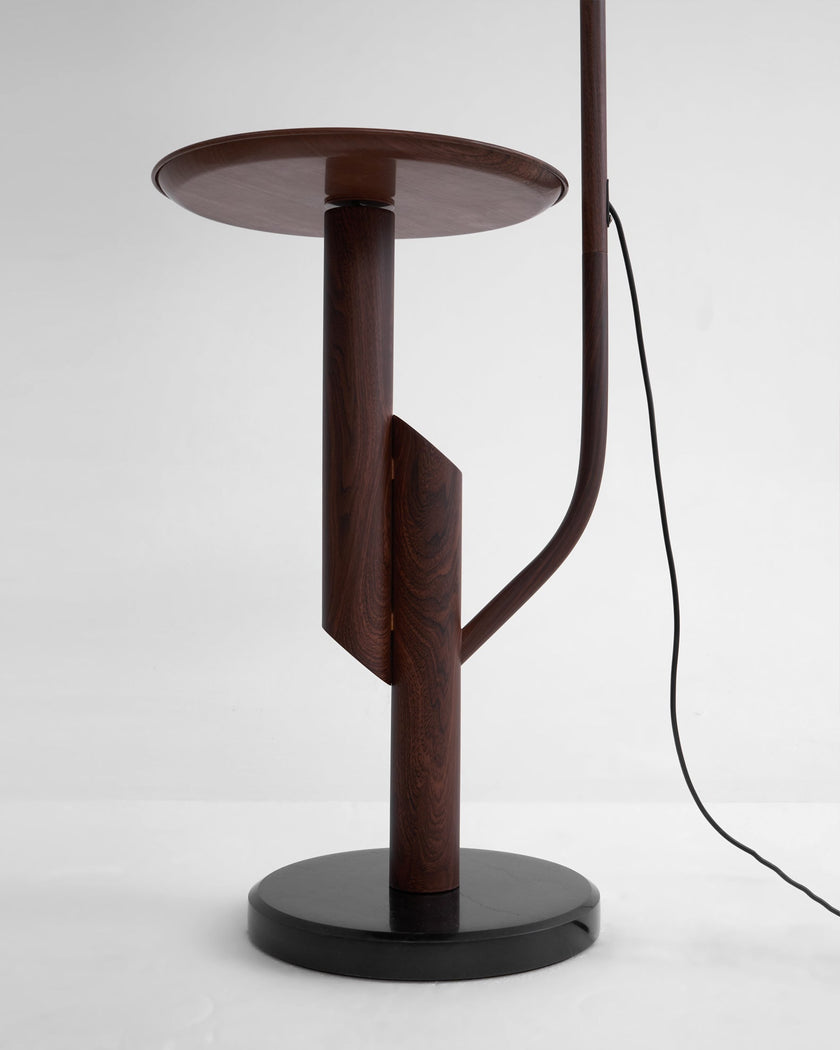 Calvrane Brass Arc Glass Globe Floor Lamp