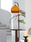 Calvrane Brass Arc Glass Globe Floor Lamp
