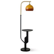 Calvrane Brass Arc Glass Globe Floor Lamp