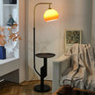 Calvrane Brass Arc Glass Globe Floor Lamp