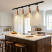 Wood Canopy Steel Track Ceiling Light
