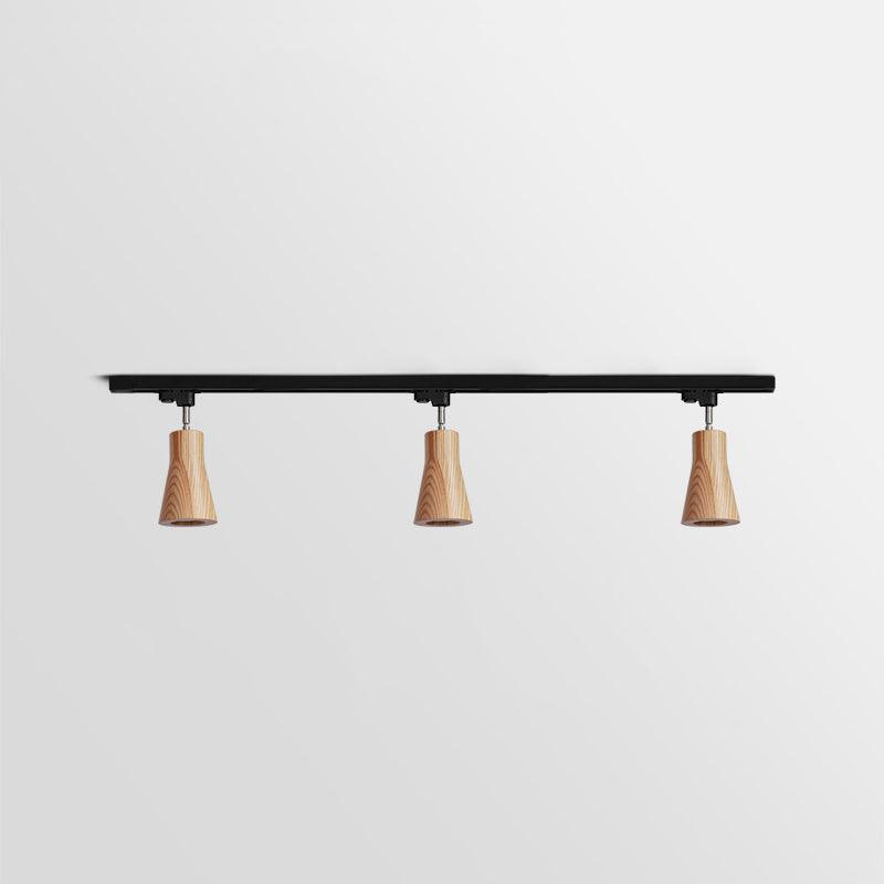 Wood Canopy Steel Track Ceiling Light