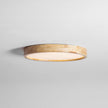 Rubberwood Geometric Flush Mount Light