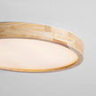 Rubberwood Geometric Flush Mount Light