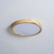 Rubberwood Geometric Flush Mount Light