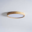 Rubberwood Geometric Flush Mount Light