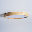 Rubberwood Geometric Flush Mount Light