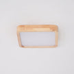 Rubberwood Geometric Flush Mount Light