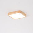 Rubberwood Geometric Flush Mount Light