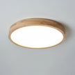 Rubberwood Geometric Flush Mount Light