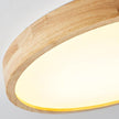 Rubberwood Geometric Flush Mount Light