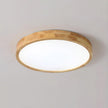 Rubberwood Geometric Flush Mount Light