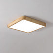 Rubberwood Geometric Flush Mount Light