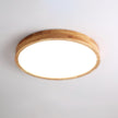 Rubberwood Geometric Flush Mount Light