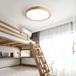 Rubberwood Geometric Flush Mount Light