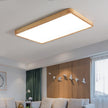 Rubberwood Geometric Flush Mount Light