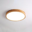 Rubberwood Geometric Flush Mount Light