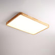 Rubberwood Geometric Flush Mount Light