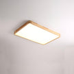 Rubberwood Geometric Flush Mount Light