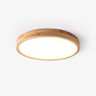 Rubberwood Geometric Flush Mount Light