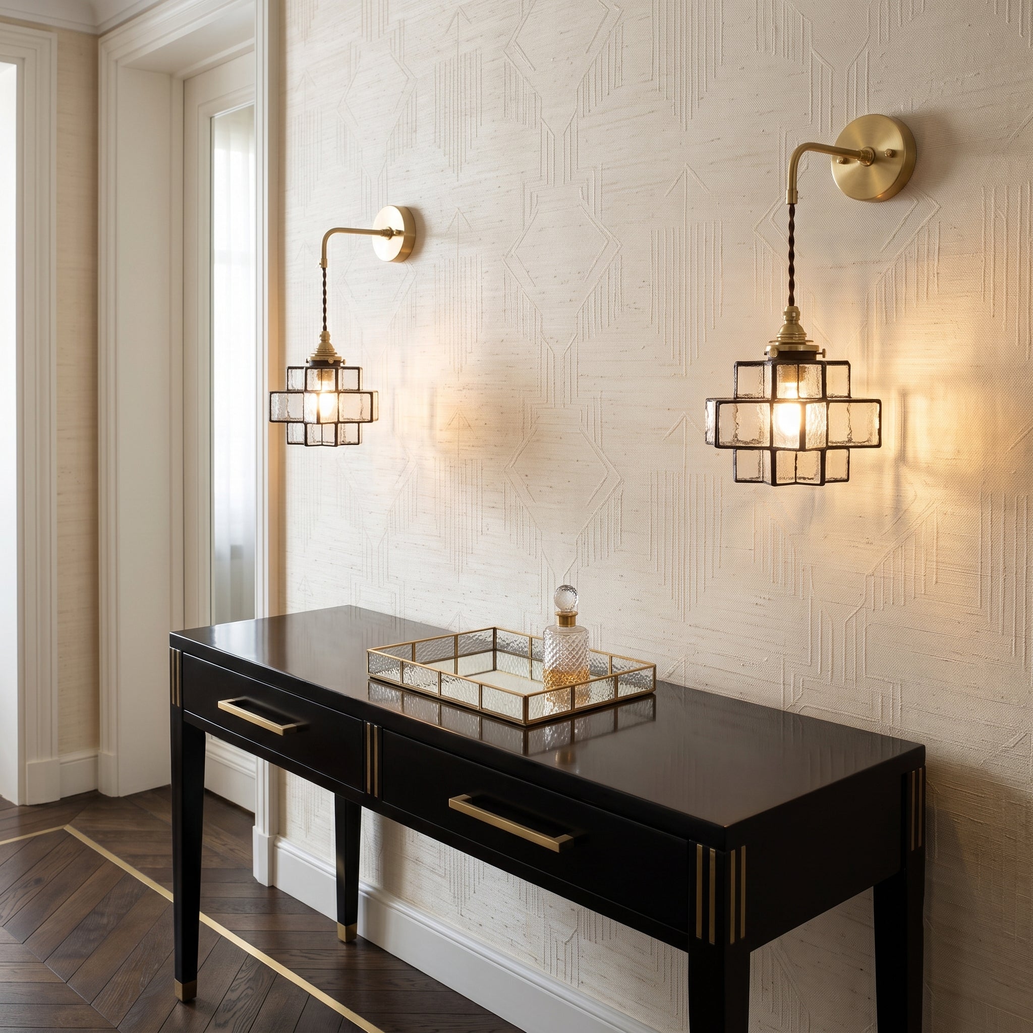 Calvrane Rippled Glass Wall Sconce