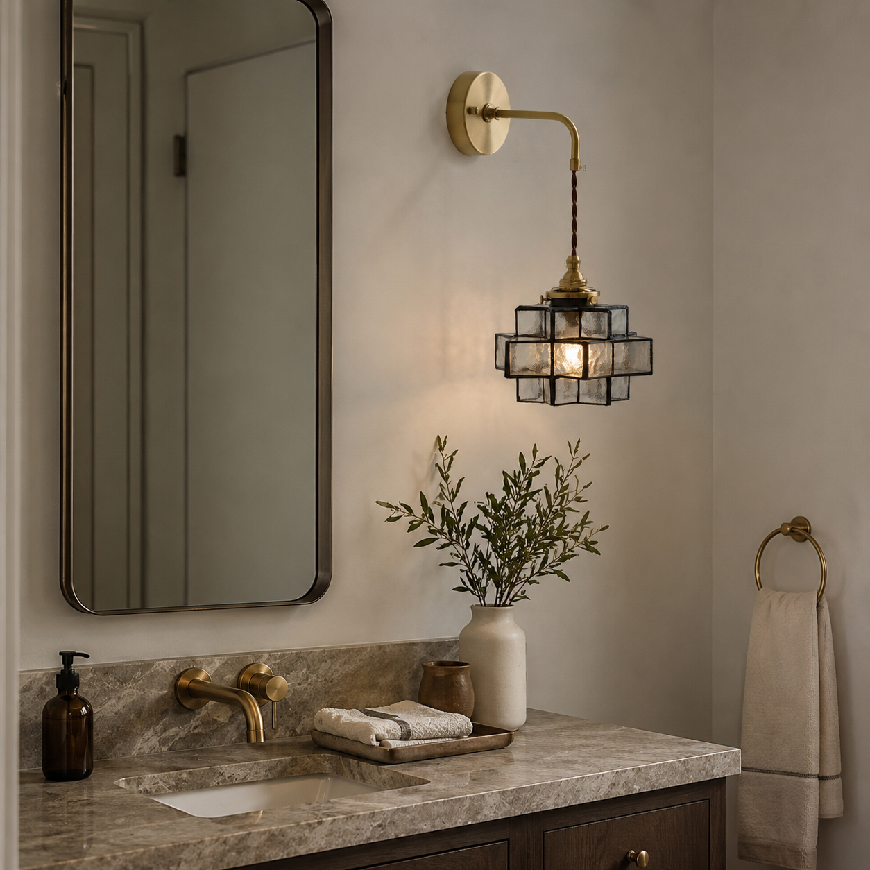 Calvrane Rippled Glass Wall Sconce
