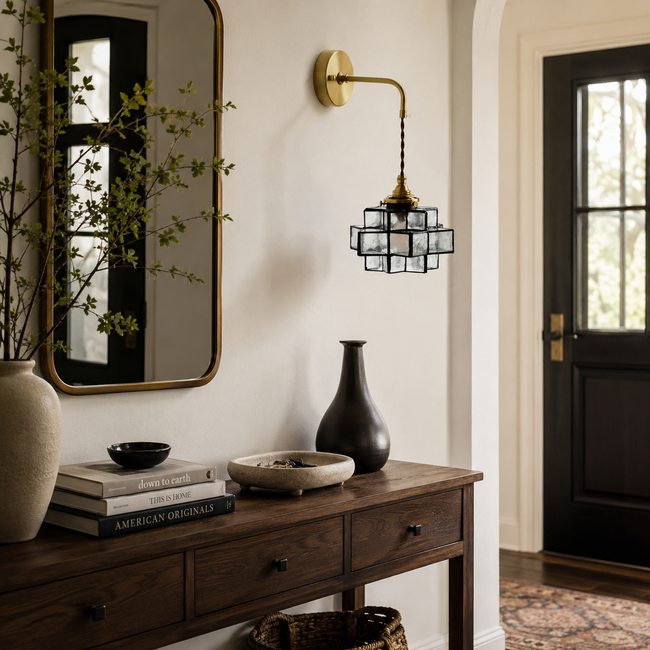 Calvrane Rippled Glass Wall Sconce