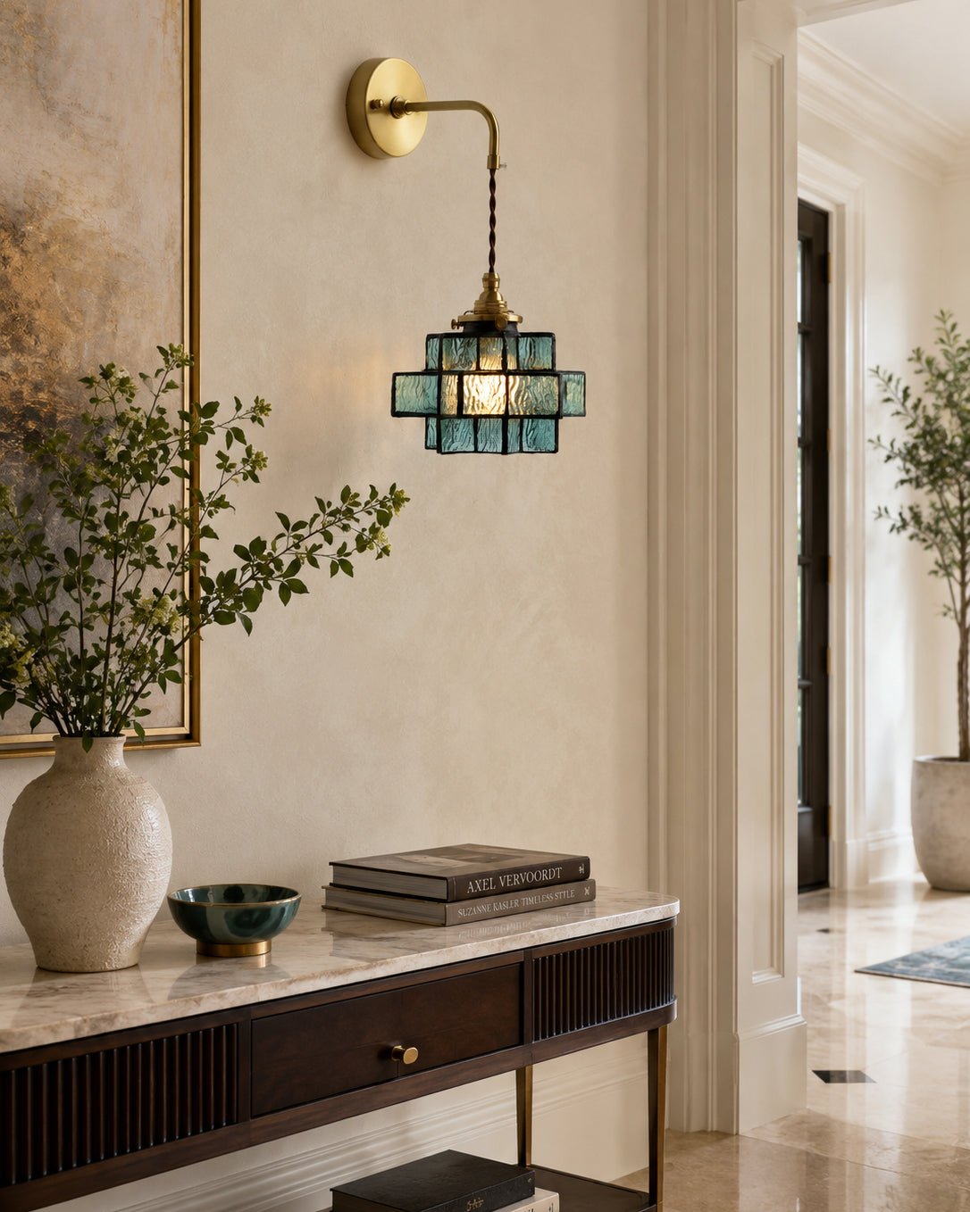 Calvrane Rippled Glass Wall Sconce